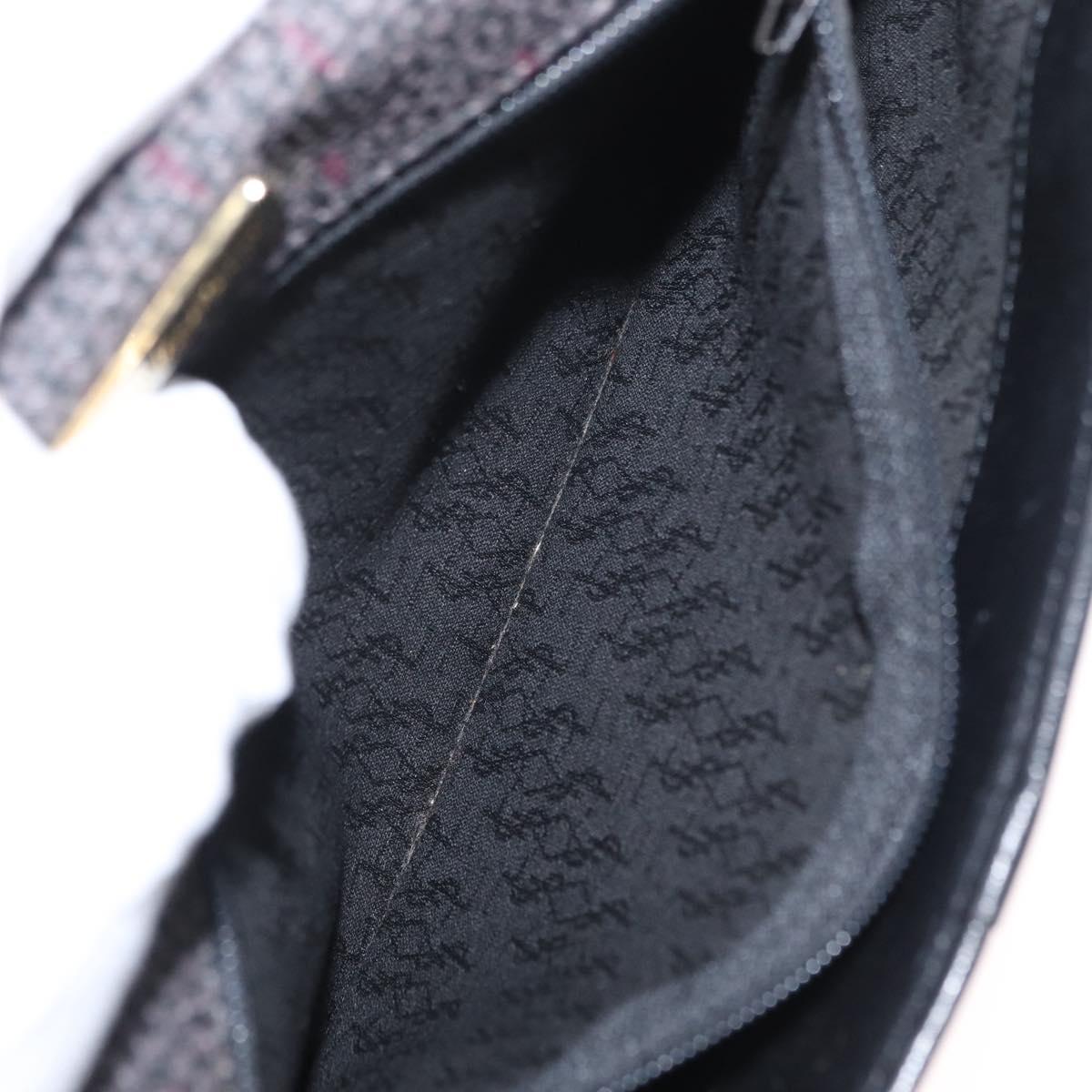 SAINT LAURENT Shoulder Bag Canvas Black Gold Auth 151616