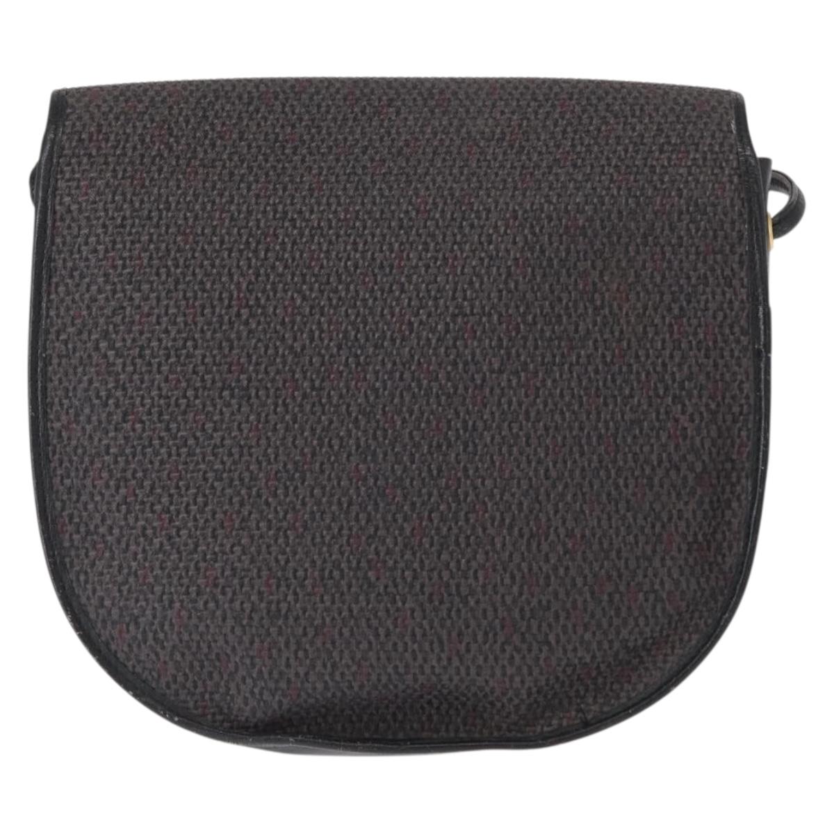 SAINT LAURENT Shoulder Bag Canvas Black Gold Auth 151616