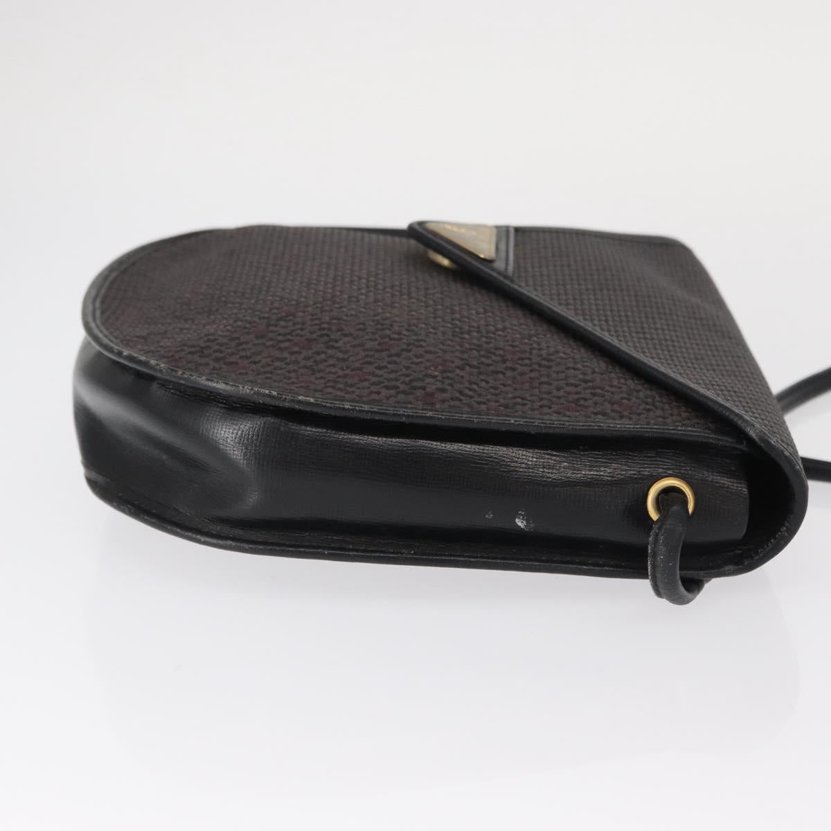 SAINT LAURENT Shoulder Bag Canvas Black Gold Auth 151616