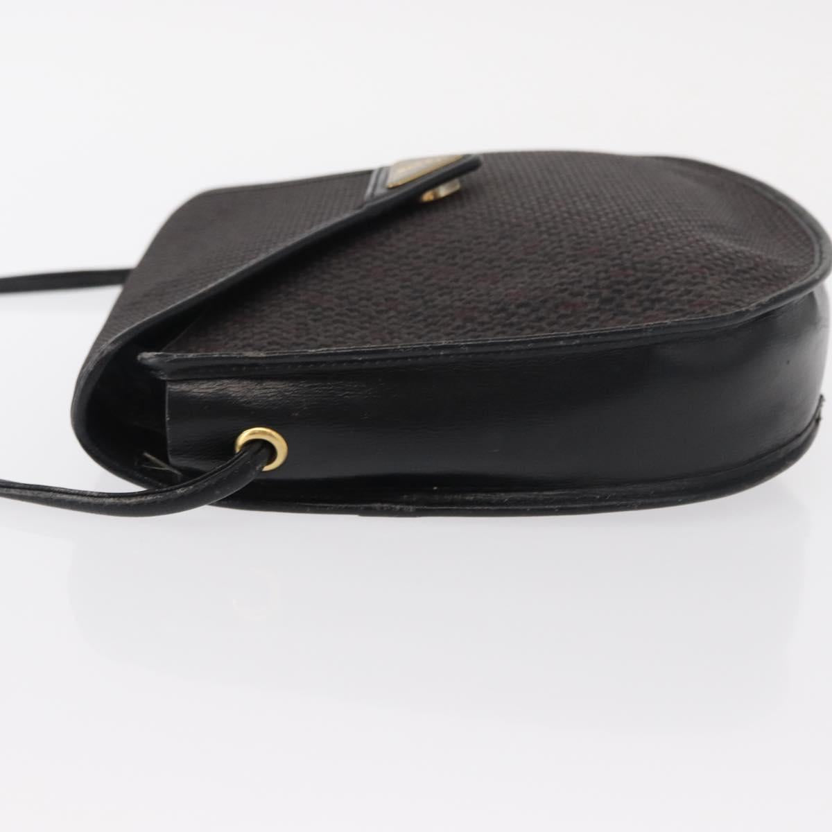 SAINT LAURENT Shoulder Bag Canvas Black Gold Auth 151616