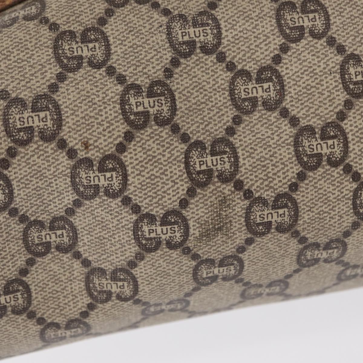 GUCCI GUCCI Plus Supreme Web Sherry Line Tote Bag PVC Beige Gold Auth 151618