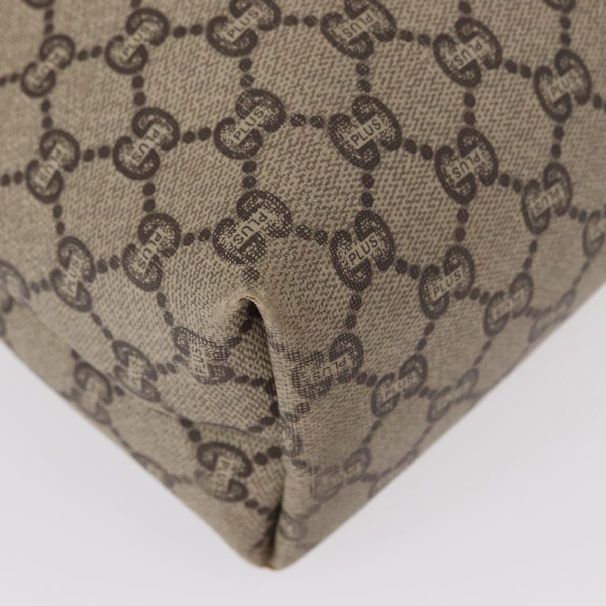 GUCCI GUCCI Plus Supreme Web Sherry Line Tote Bag PVC Beige Gold Auth 151618