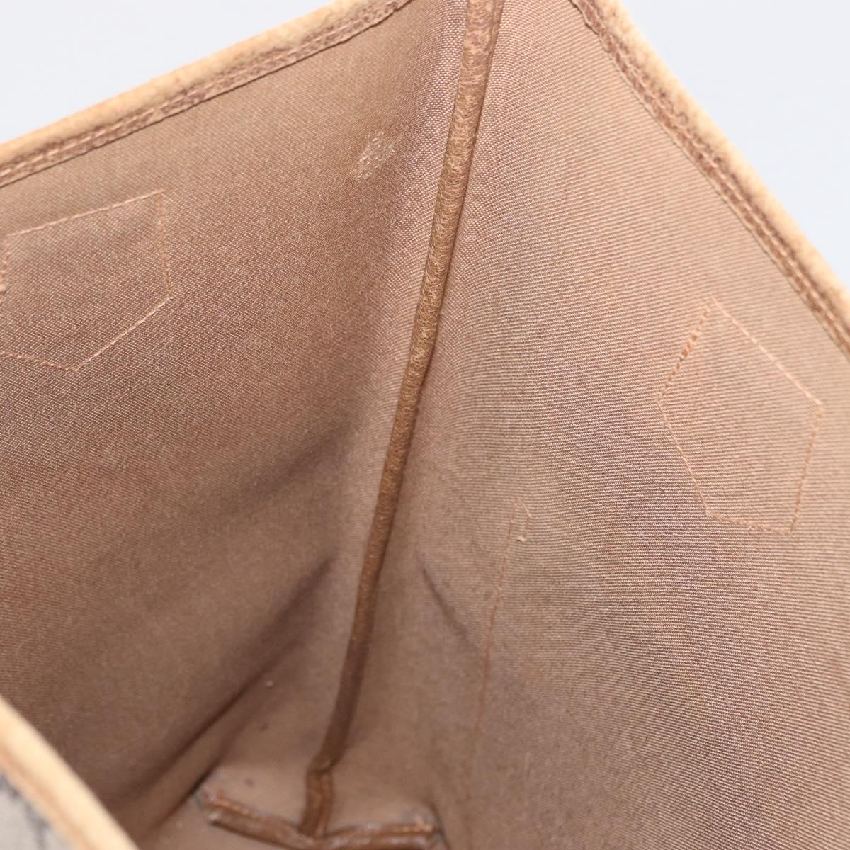 GUCCI GUCCI Plus Supreme Web Sherry Line Tote Bag PVC Beige Gold Auth 151618