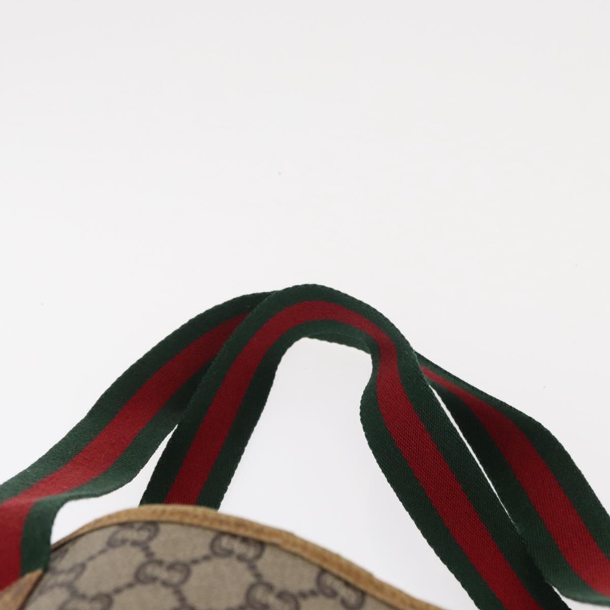 GUCCI GUCCI Plus Supreme Web Sherry Line Tote Bag PVC Beige Gold Auth 151618