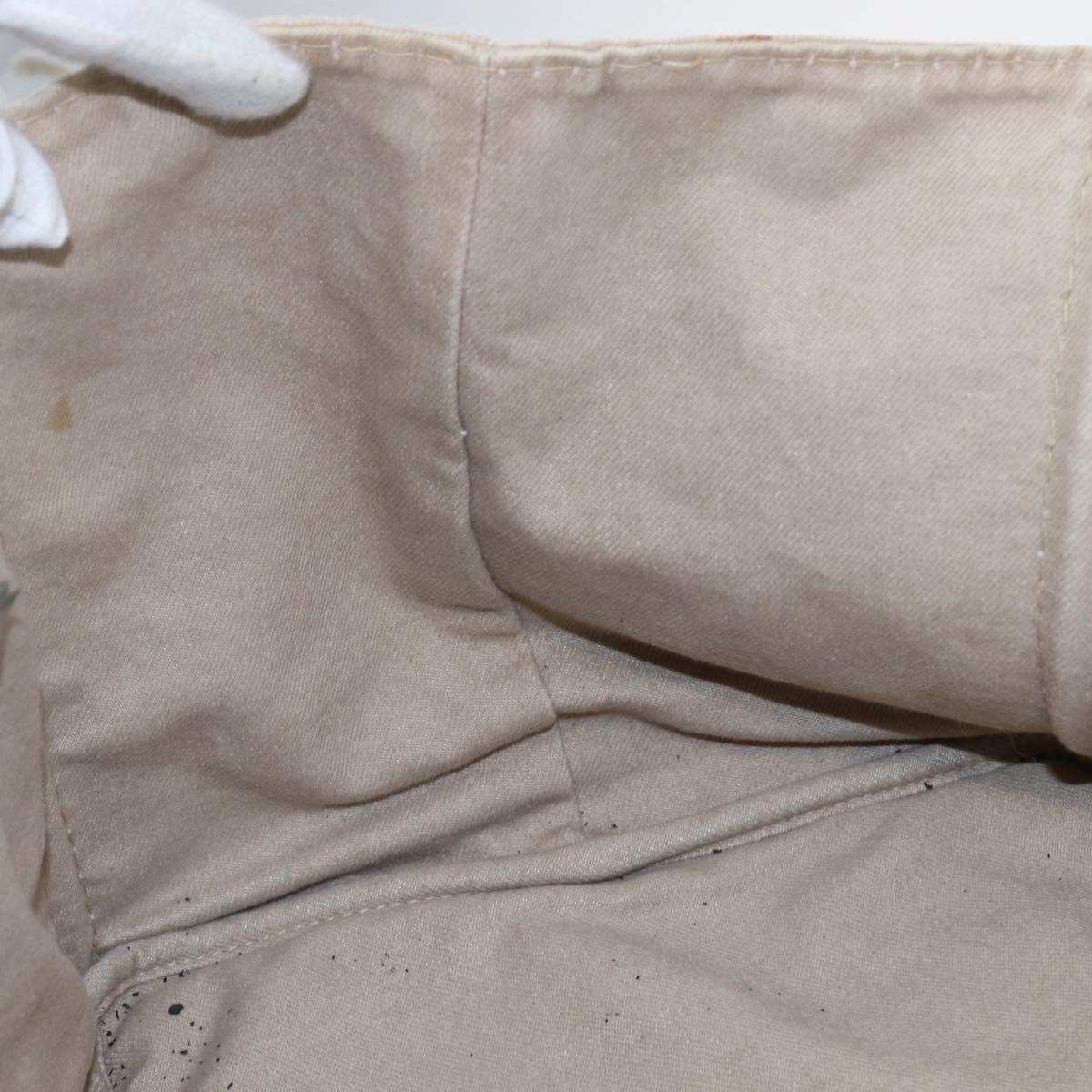 PRADA Canapa GM Hand Bag Canvas Beige Gold Auth 151619