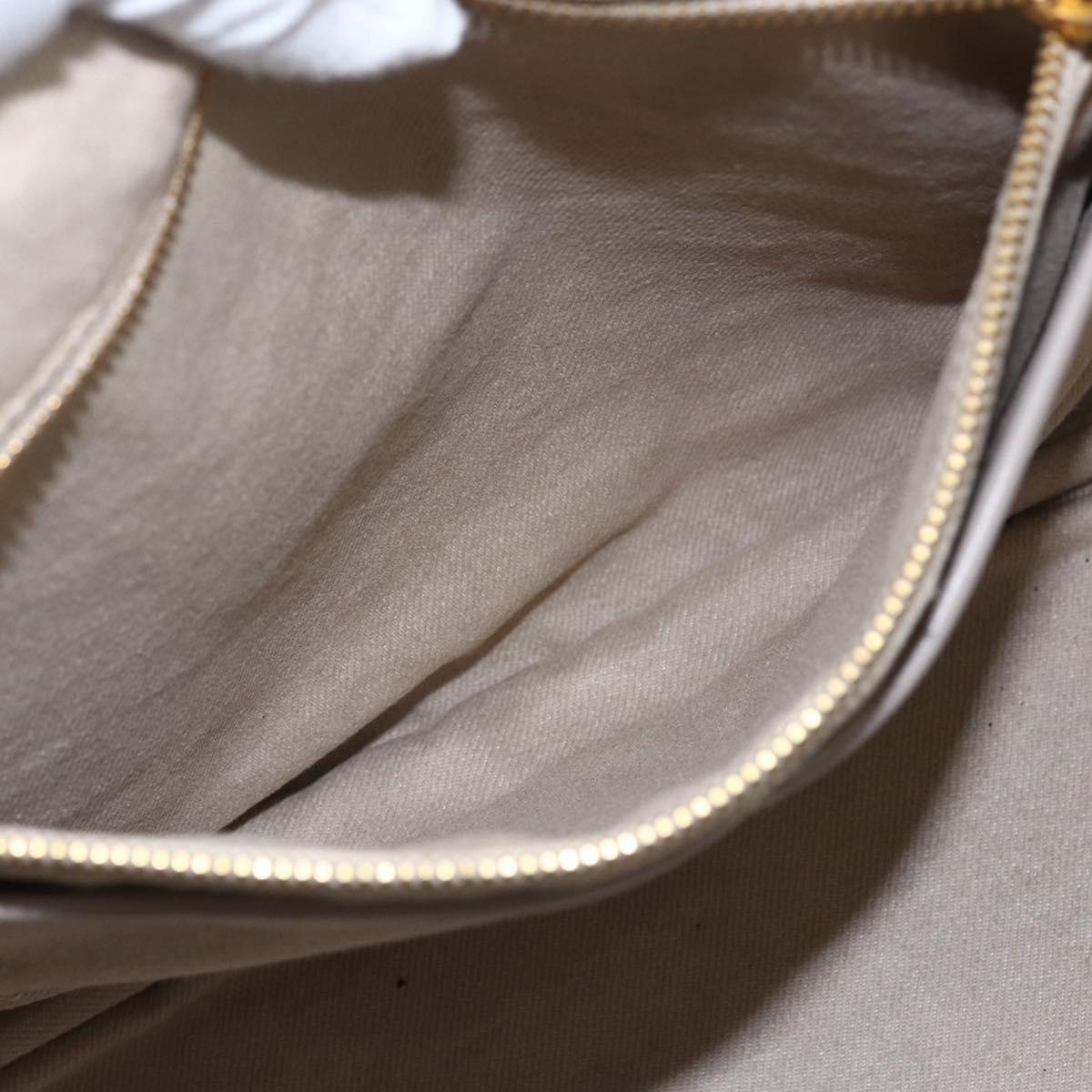 PRADA Canapa GM Hand Bag Canvas Beige Gold Auth 151619