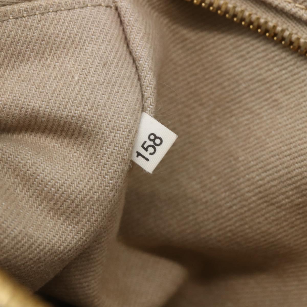 PRADA Canapa GM Hand Bag Canvas Beige Gold Auth 151619