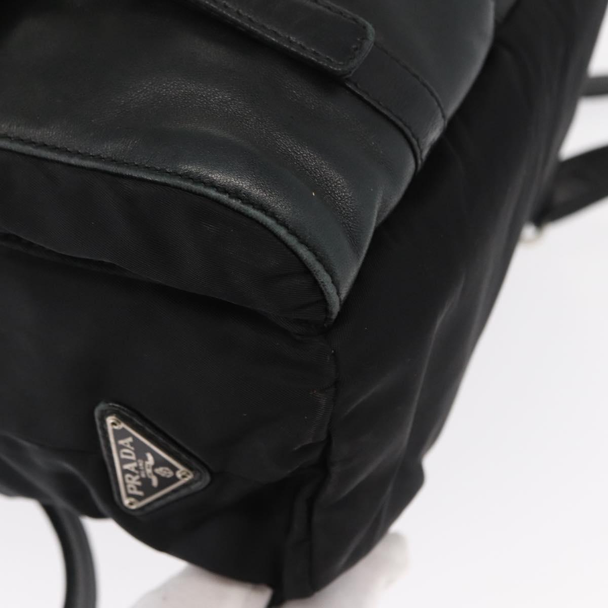 PRADA Backpack Nylon Black Silver Auth 151620