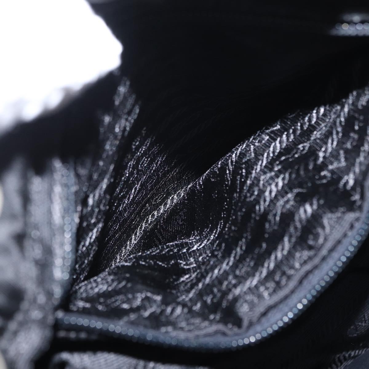 PRADA Backpack Nylon Black Silver Auth 151620