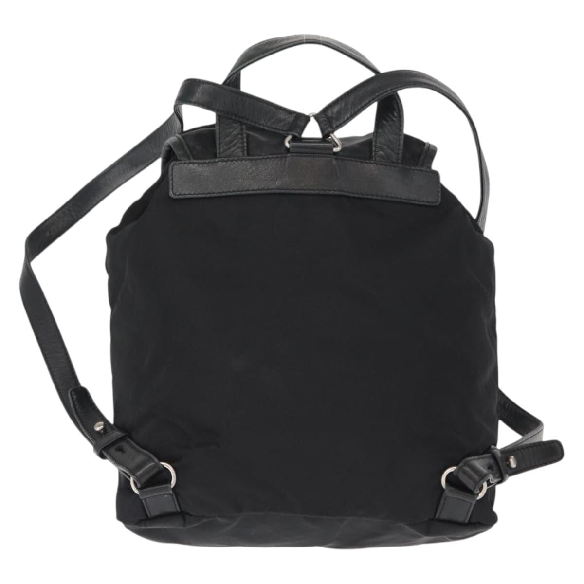 PRADA Backpack Nylon Black Silver Auth 151620