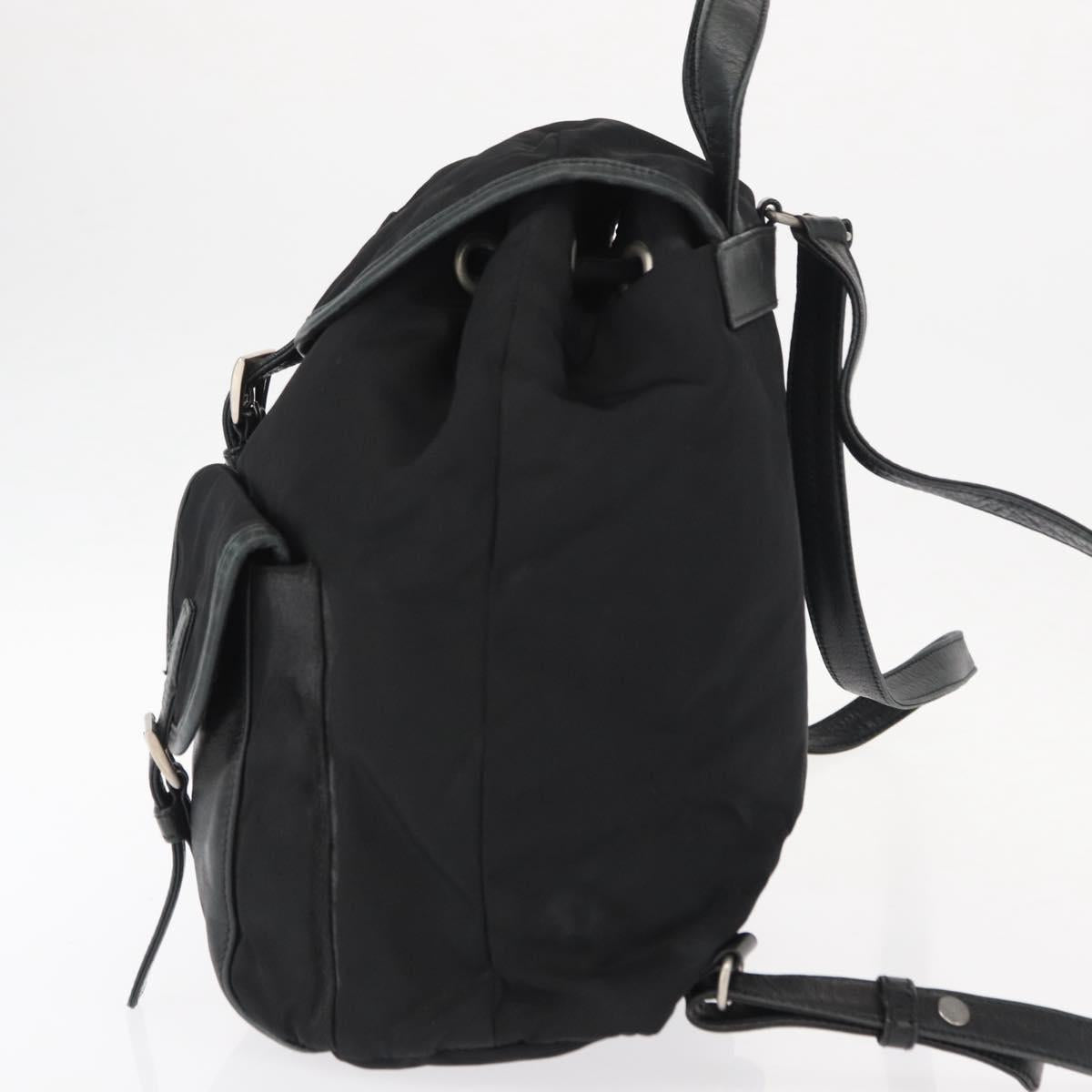 PRADA Backpack Nylon Black Silver Auth 151620