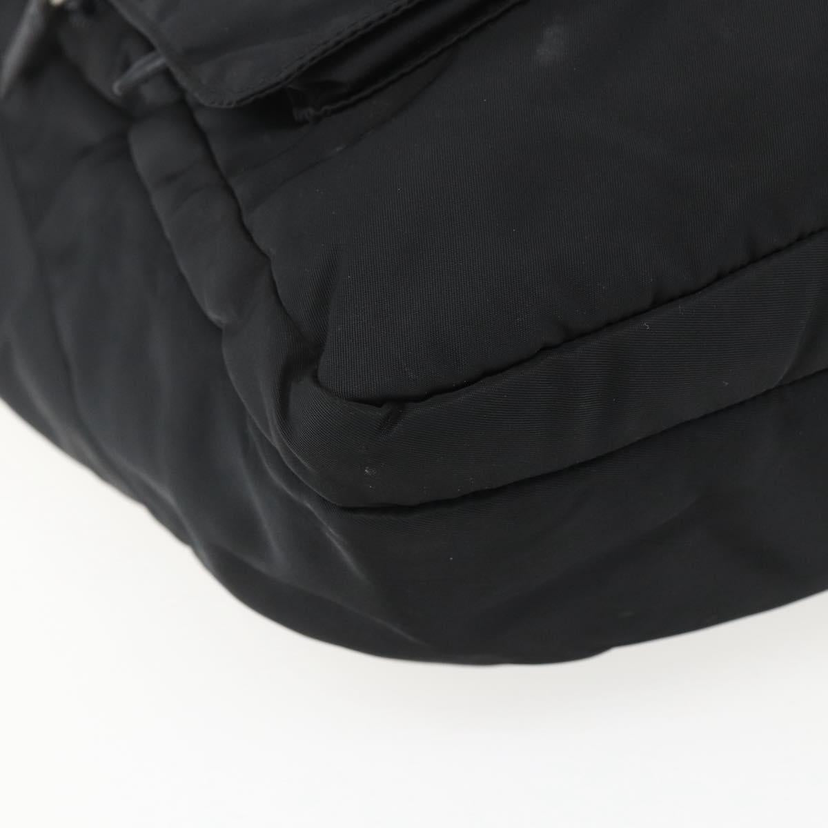 PRADA Shoulder Bag Nylon Black Silver Auth 151621