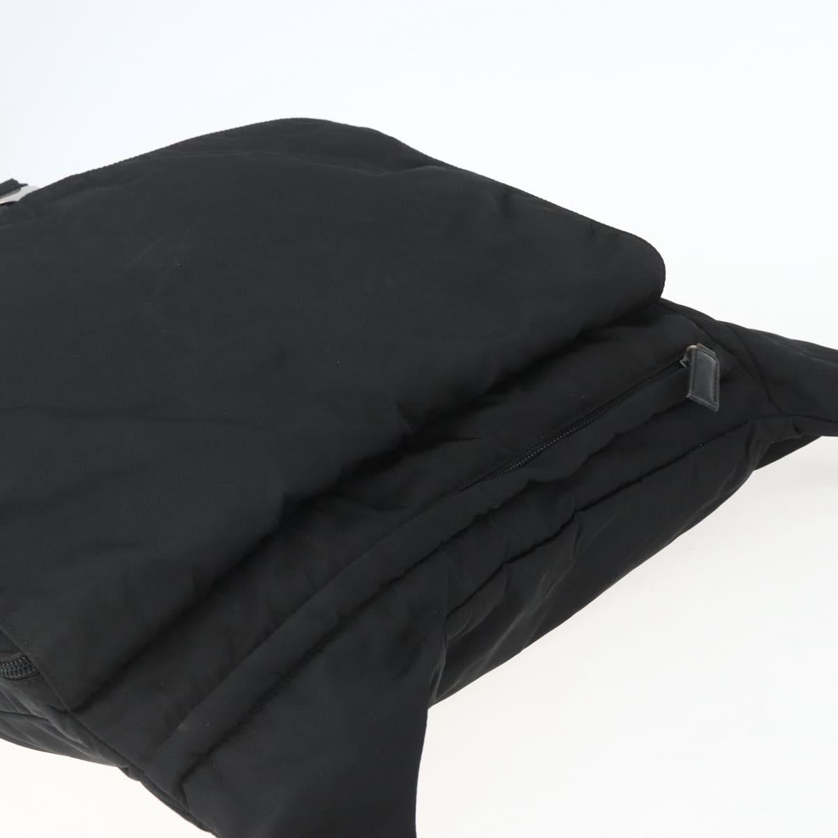 PRADA Shoulder Bag Nylon Black Silver Auth 151621