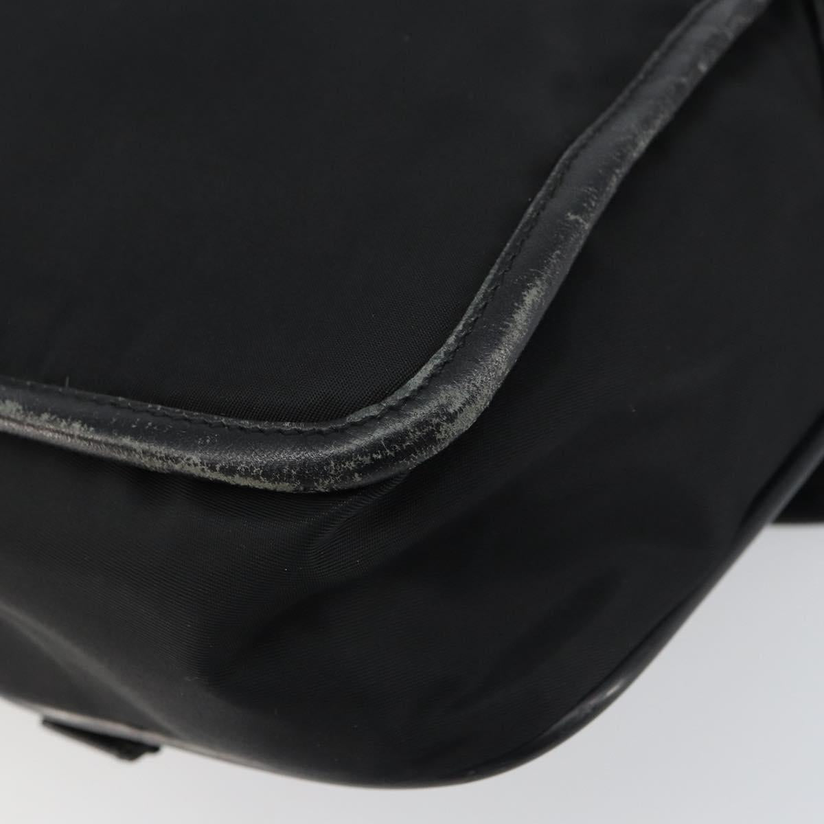 PRADA Shoulder Bag Nylon Black Silver Auth 151622