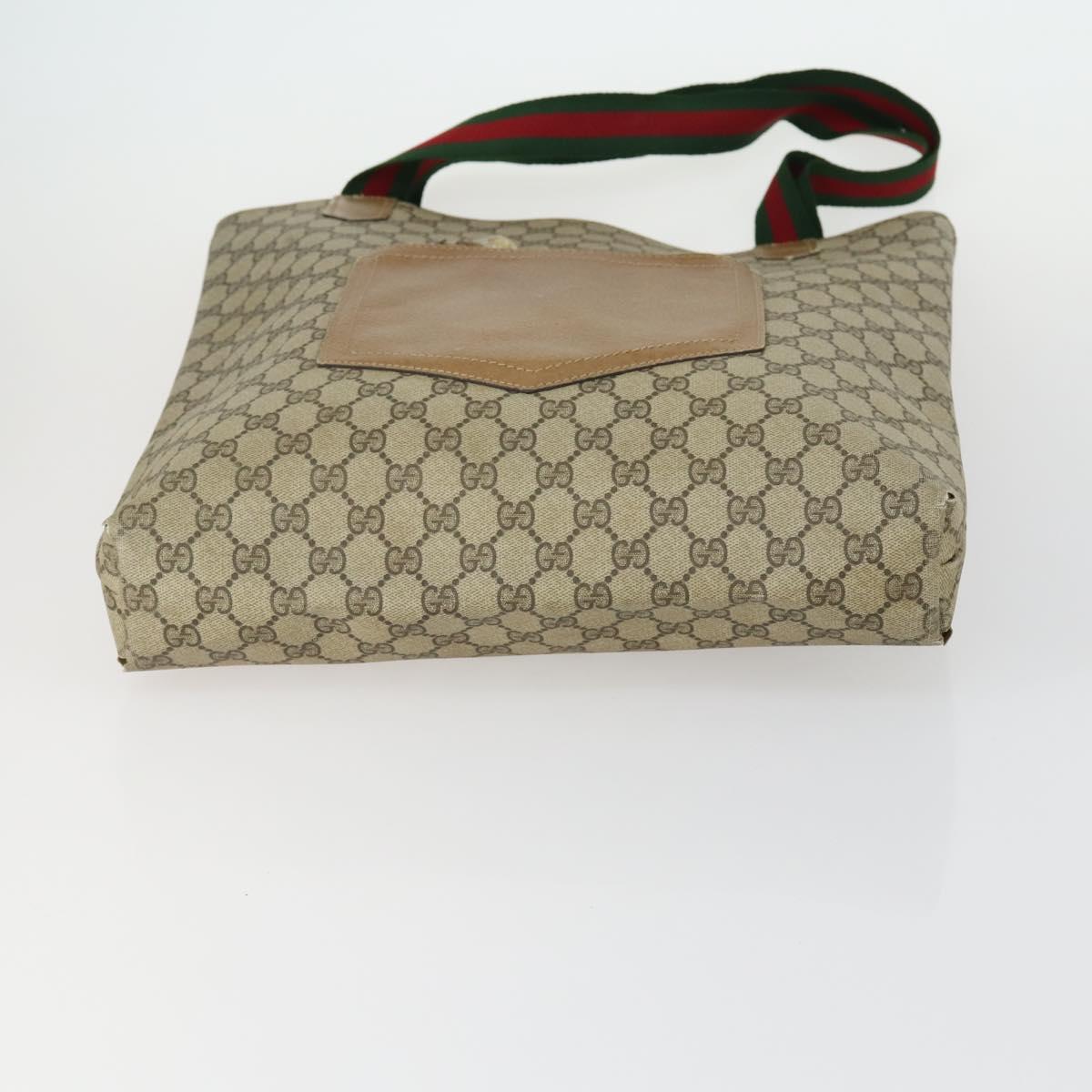 GUCCI GG Supreme Tote Bag PVC Nylon 3 Set Beige Black Auth 151624