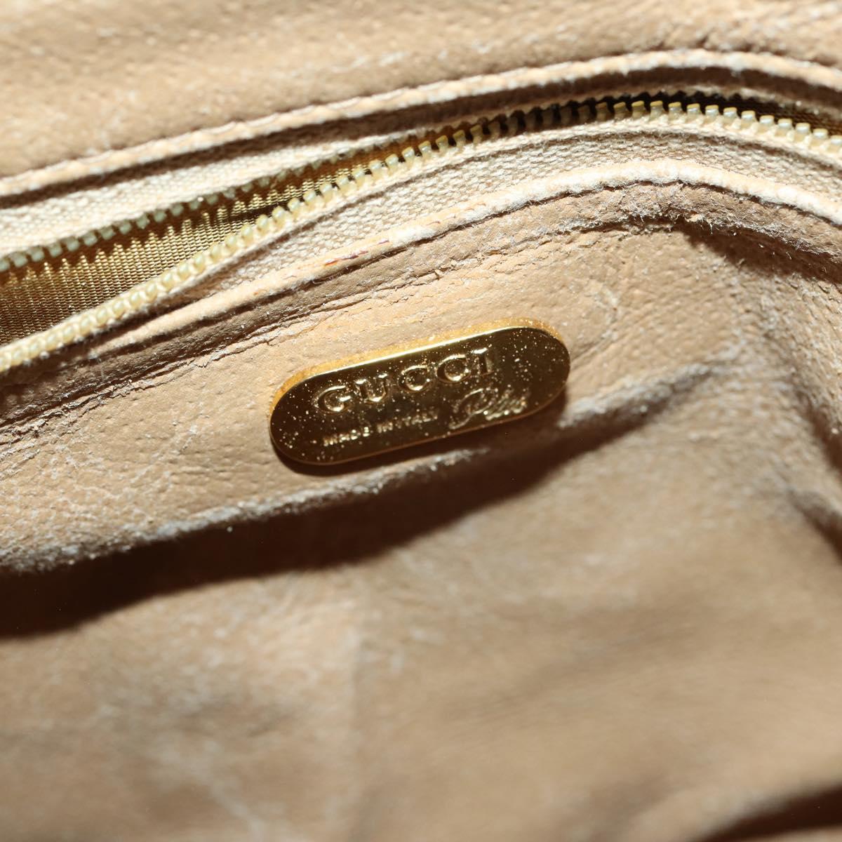 GUCCI GG Plus Supreme Boston Bag PVC Beige Gold Auth 151625