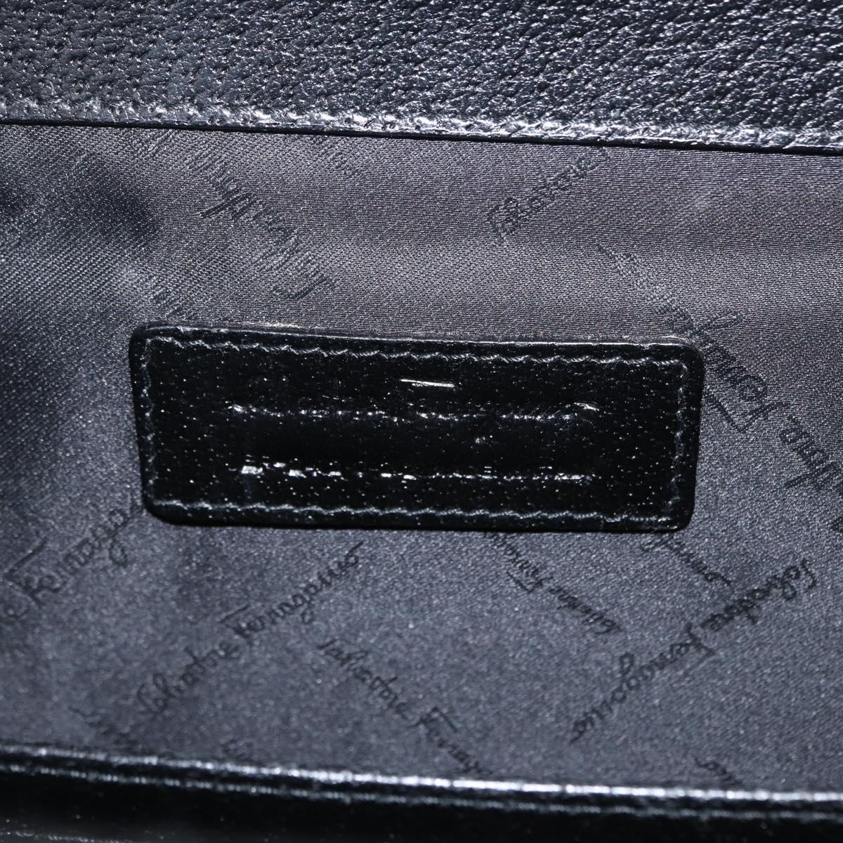 Salvatore Ferragamo Business Bag Leather Black Auth 151627