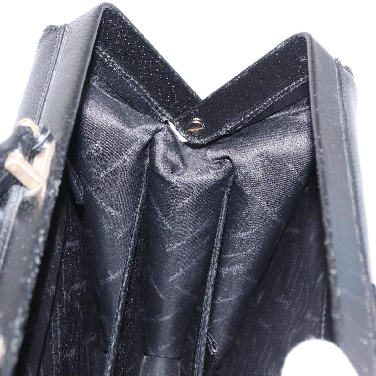 Salvatore Ferragamo Business Bag Leather Black Auth 151627