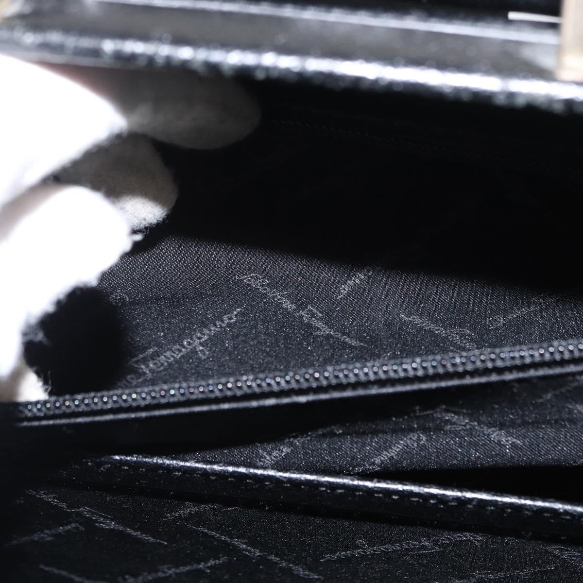Salvatore Ferragamo Business Bag Leather Black Auth 151627
