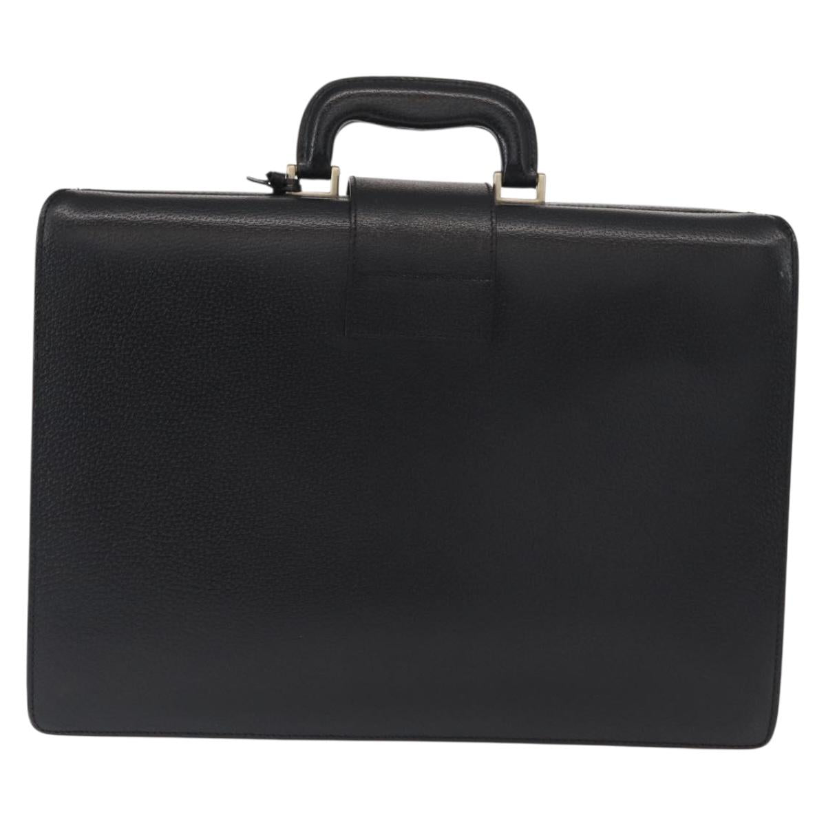 Salvatore Ferragamo Business Bag Leather Black Auth 151627