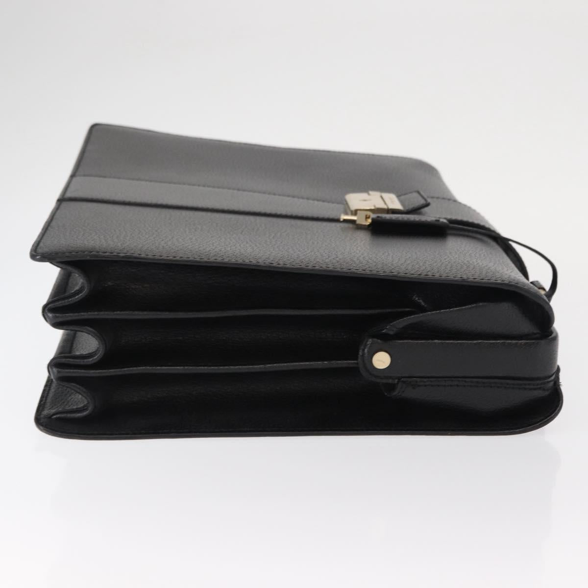 Salvatore Ferragamo Business Bag Leather Black Auth 151627