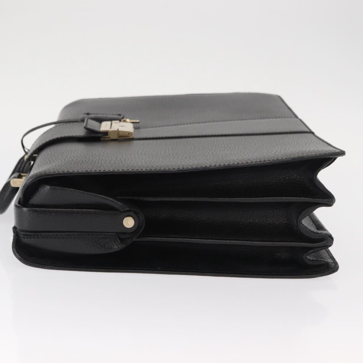 Salvatore Ferragamo Business Bag Leather Black Auth 151627