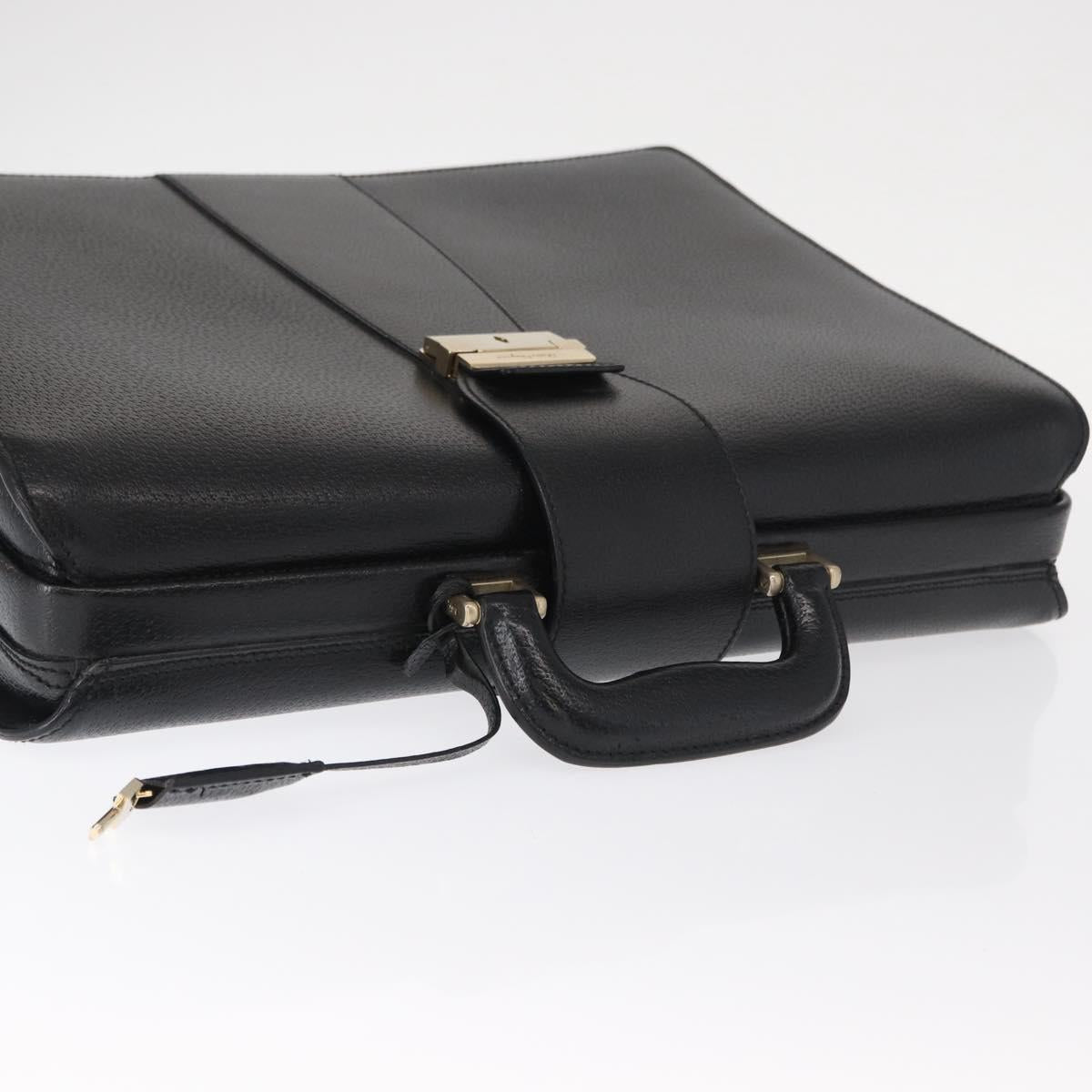 Salvatore Ferragamo Business Bag Leather Black Auth 151627
