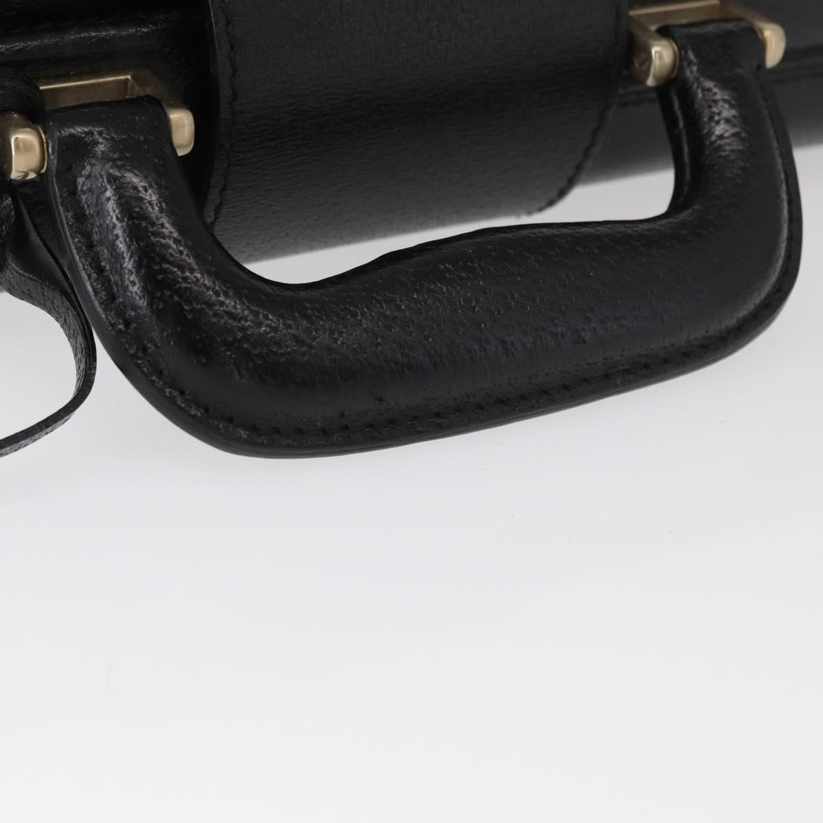 Salvatore Ferragamo Business Bag Leather Black Auth 151627