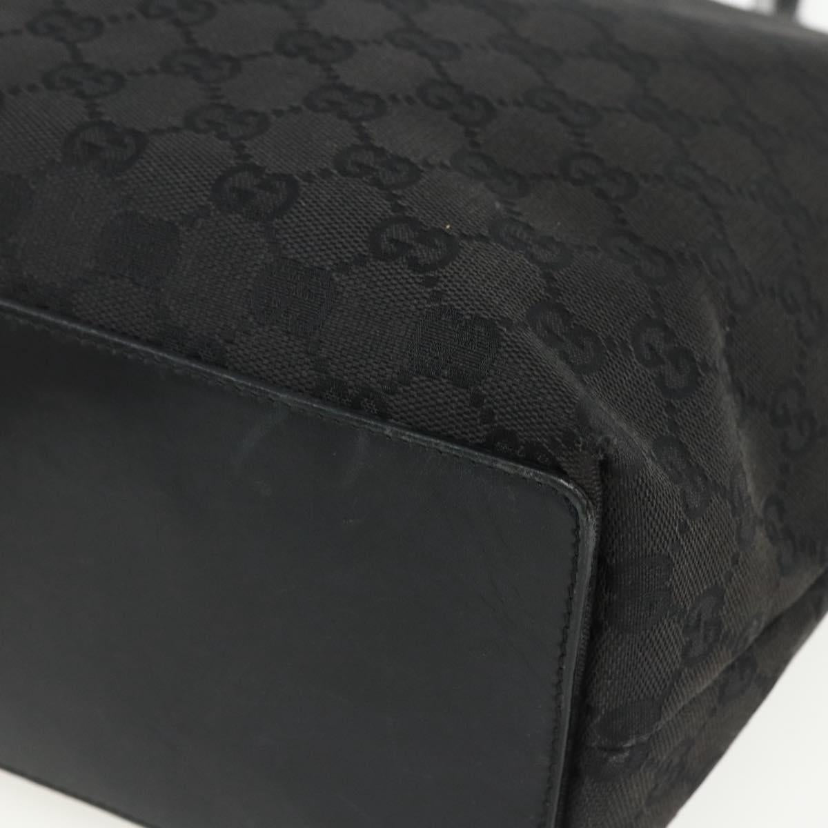GUCCI GG Canvas Tote Bag Black Silver 31243 Auth 151630