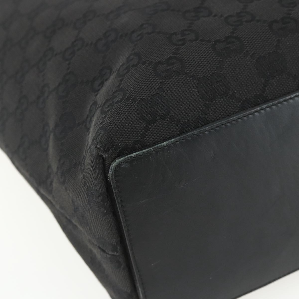 GUCCI GG Canvas Tote Bag Black Silver 31243 Auth 151630