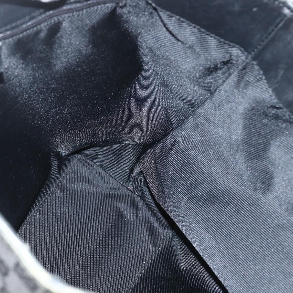 GUCCI GG Canvas Tote Bag Black Silver 31243 Auth 151630