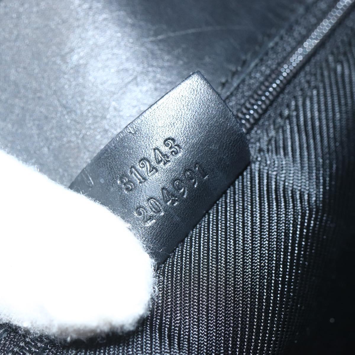 GUCCI GG Canvas Tote Bag Black Silver 31243 Auth 151630