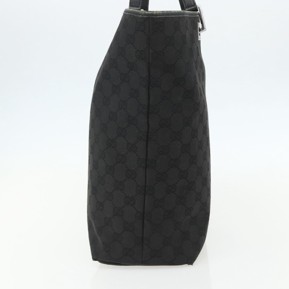 GUCCI GG Canvas Tote Bag Black Silver 31243 Auth 151630