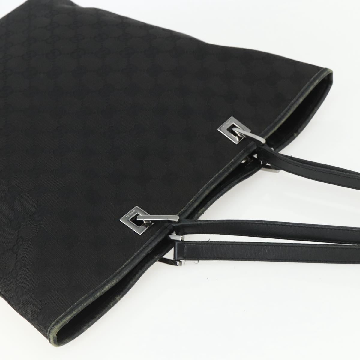 GUCCI GG Canvas Tote Bag Black Silver 31243 Auth 151630