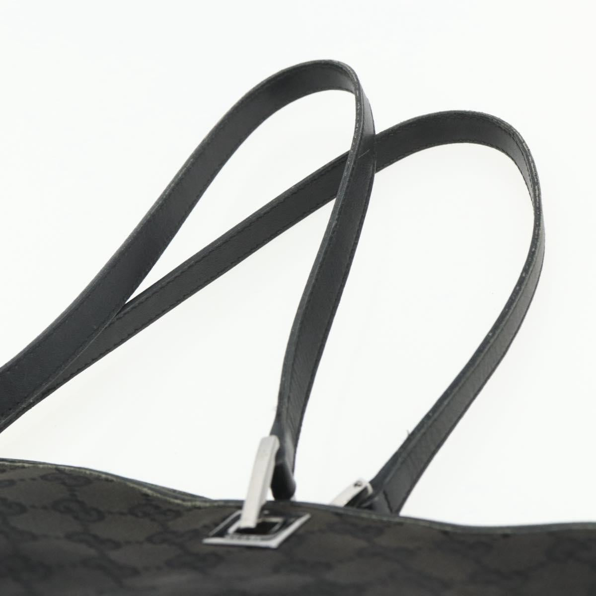 GUCCI GG Canvas Tote Bag Black Silver 31243 Auth 151630