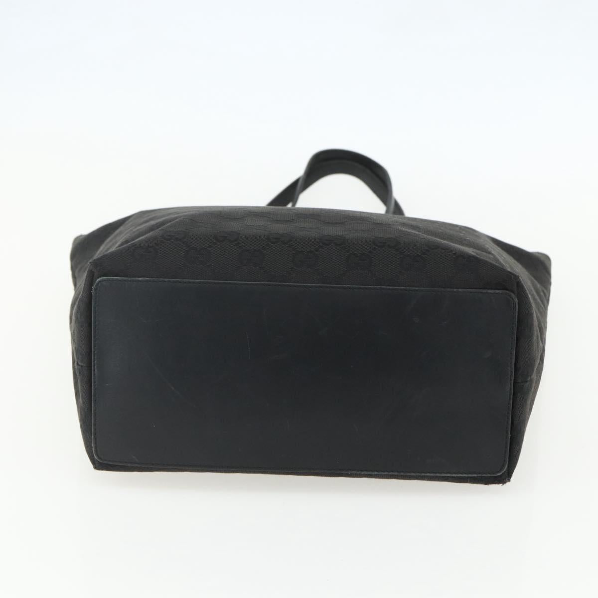 GUCCI GG Canvas Tote Bag Black Silver 31243 Auth 151630