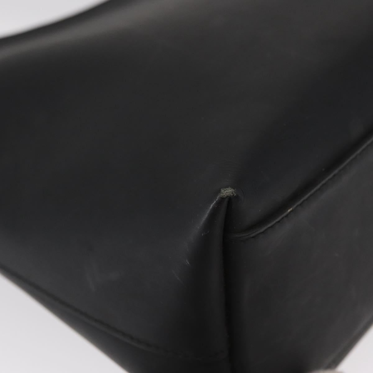 GUCCI Shoulder Bag Enamel Black Silver 001 3778 1705 Auth 151631