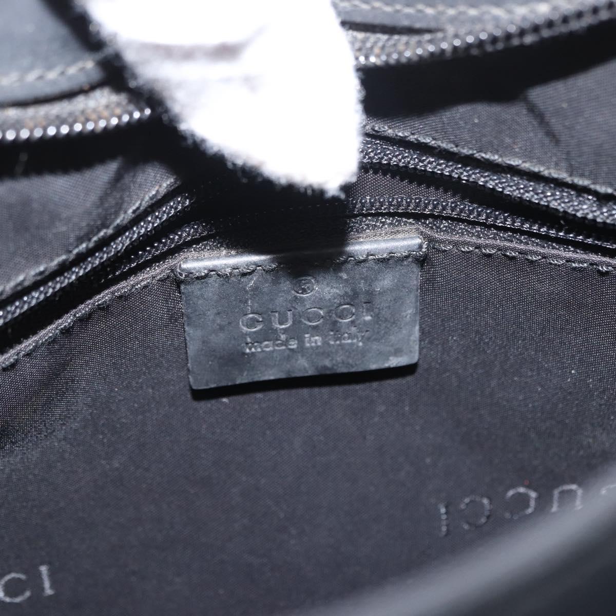 GUCCI Shoulder Bag Enamel Black Silver 001 3778 1705 Auth 151631