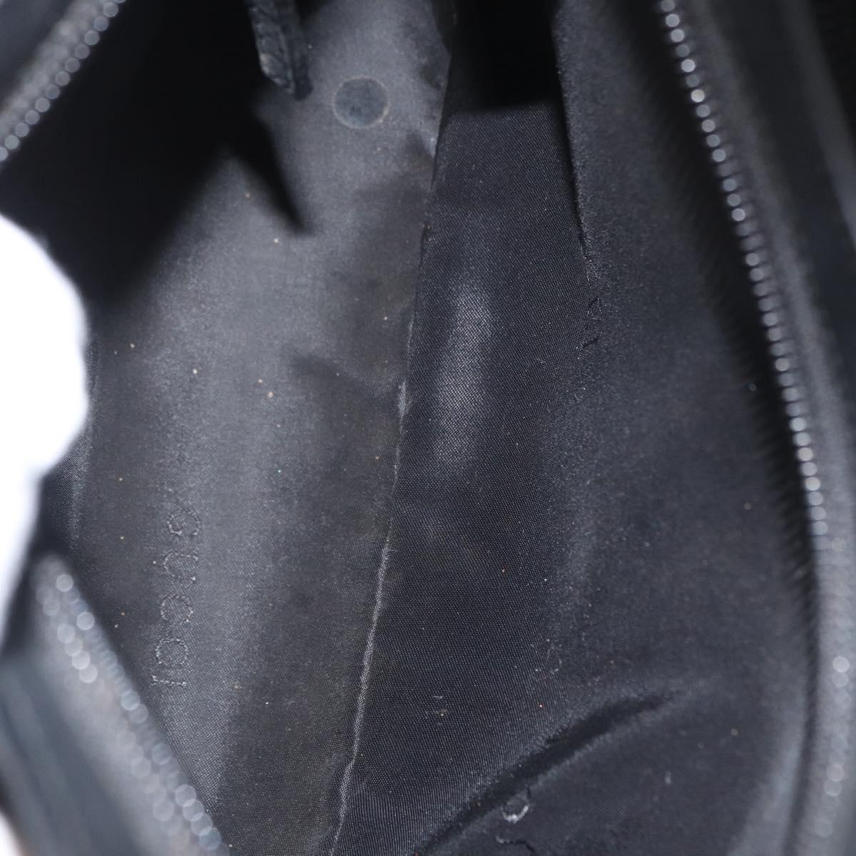 GUCCI Shoulder Bag Enamel Black Silver 001 3778 1705 Auth 151631