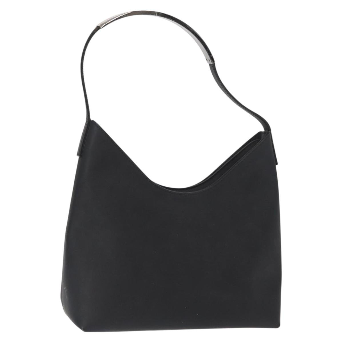 GUCCI Shoulder Bag Enamel Black Silver 001 3778 1705 Auth 151631