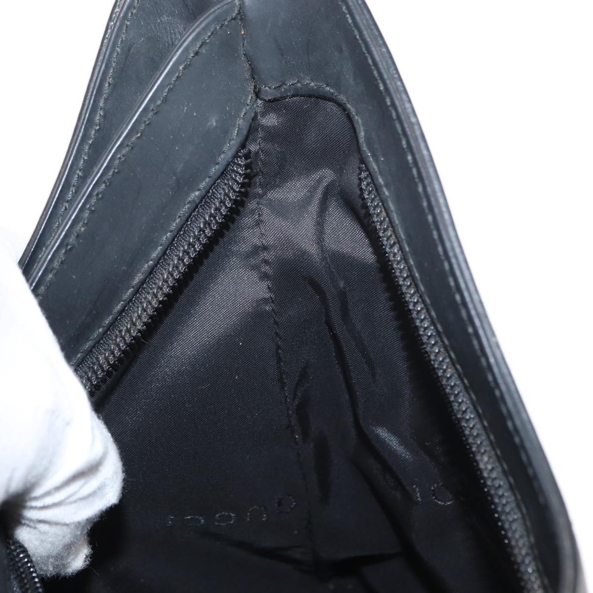 GUCCI Shoulder Bag Enamel Black Silver 001 3778 1705 Auth 151631