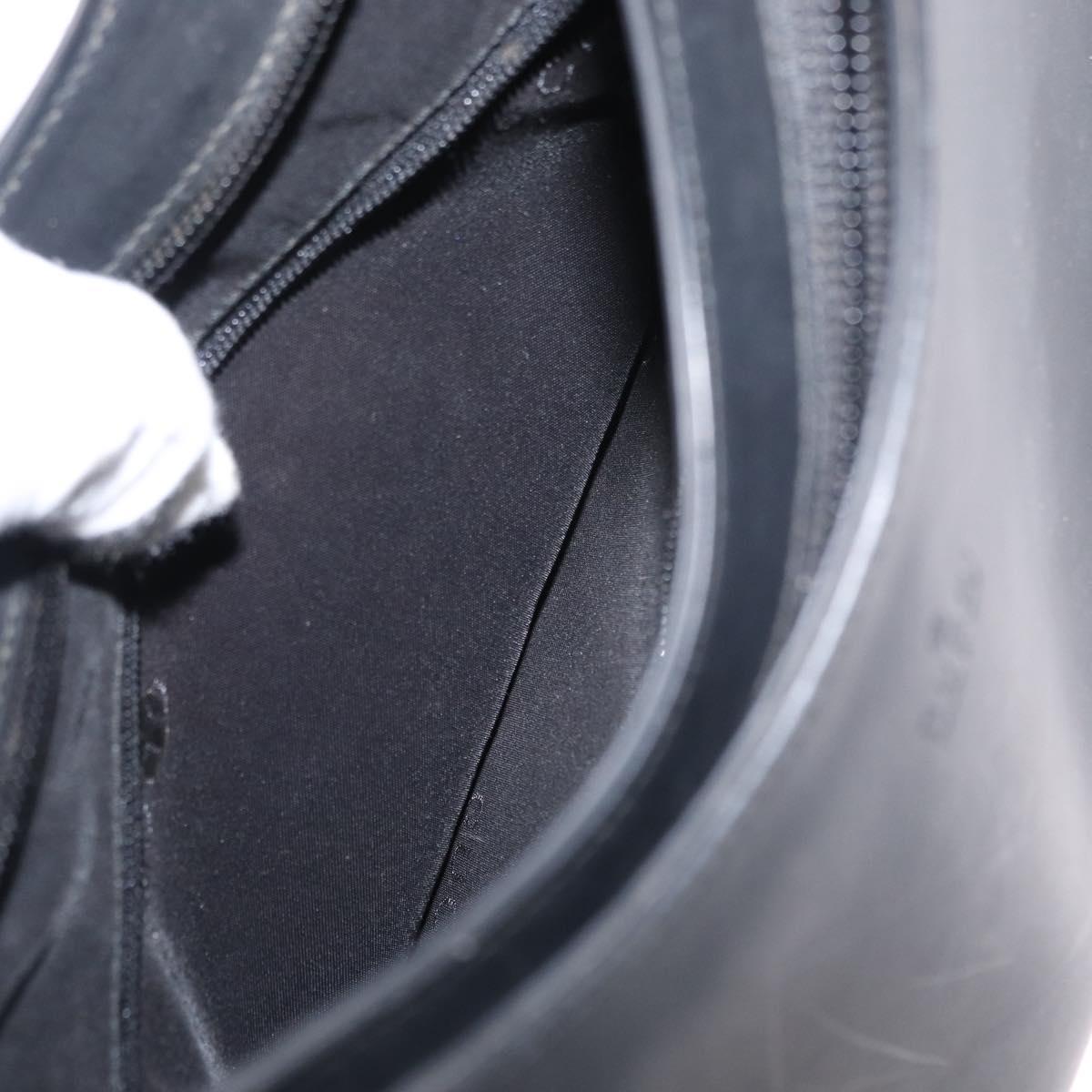 GUCCI Shoulder Bag Enamel Black Silver 001 3778 1705 Auth 151631