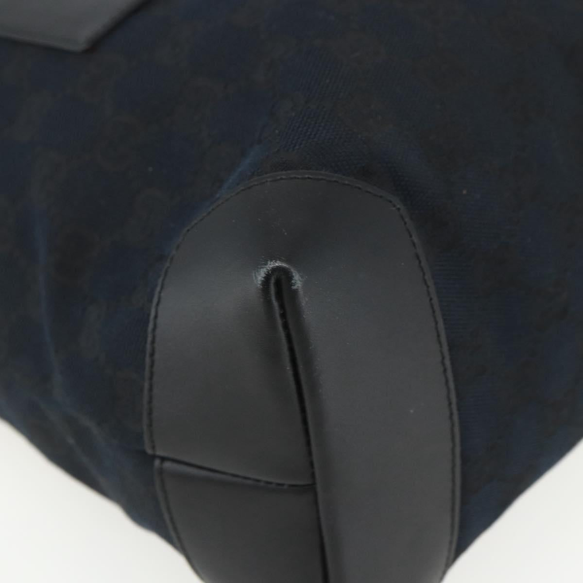 GUCCI GG Canvas Tote Bag Black Silver 019 0401 Auth 151632