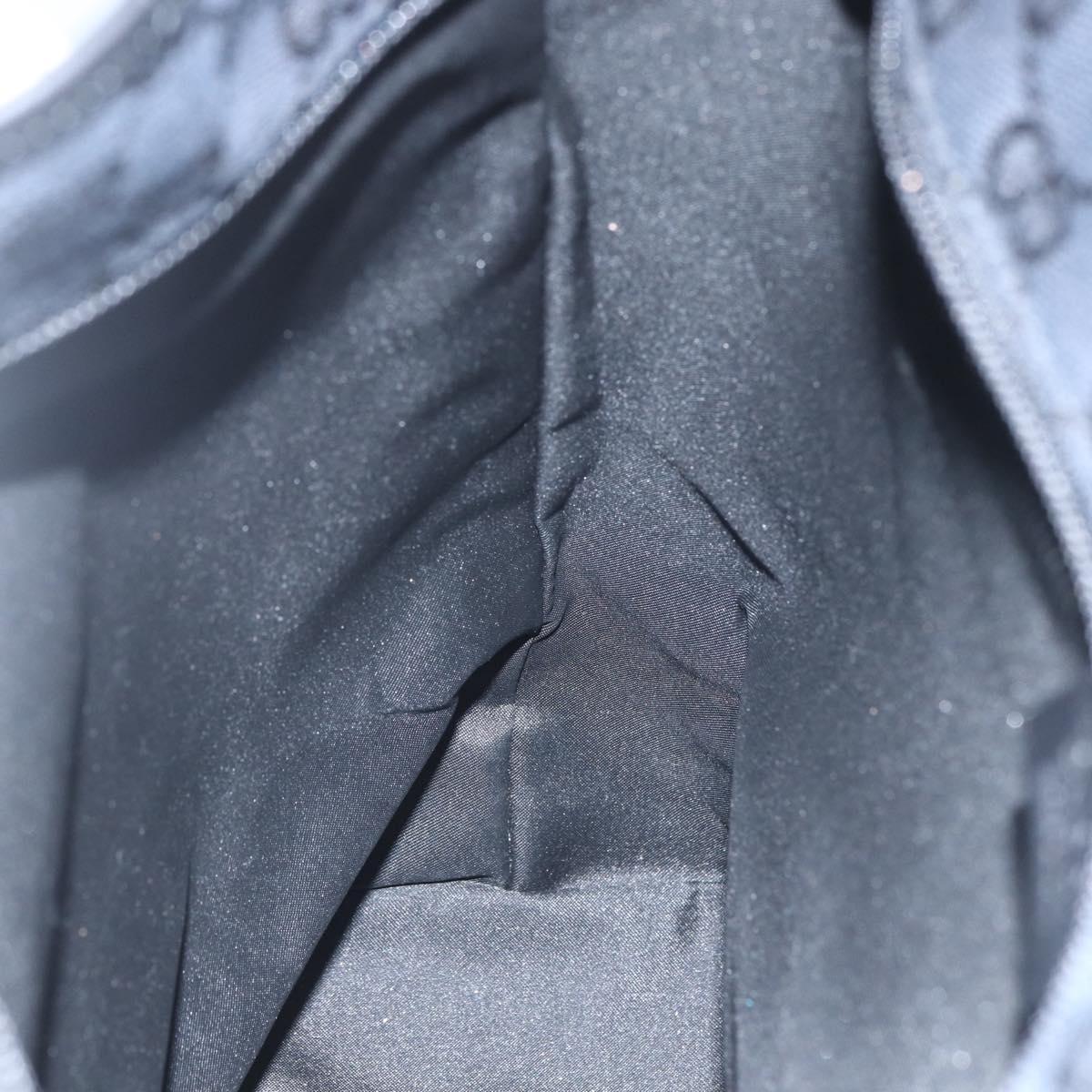 GUCCI GG Canvas Tote Bag Black Silver 019 0401 Auth 151632