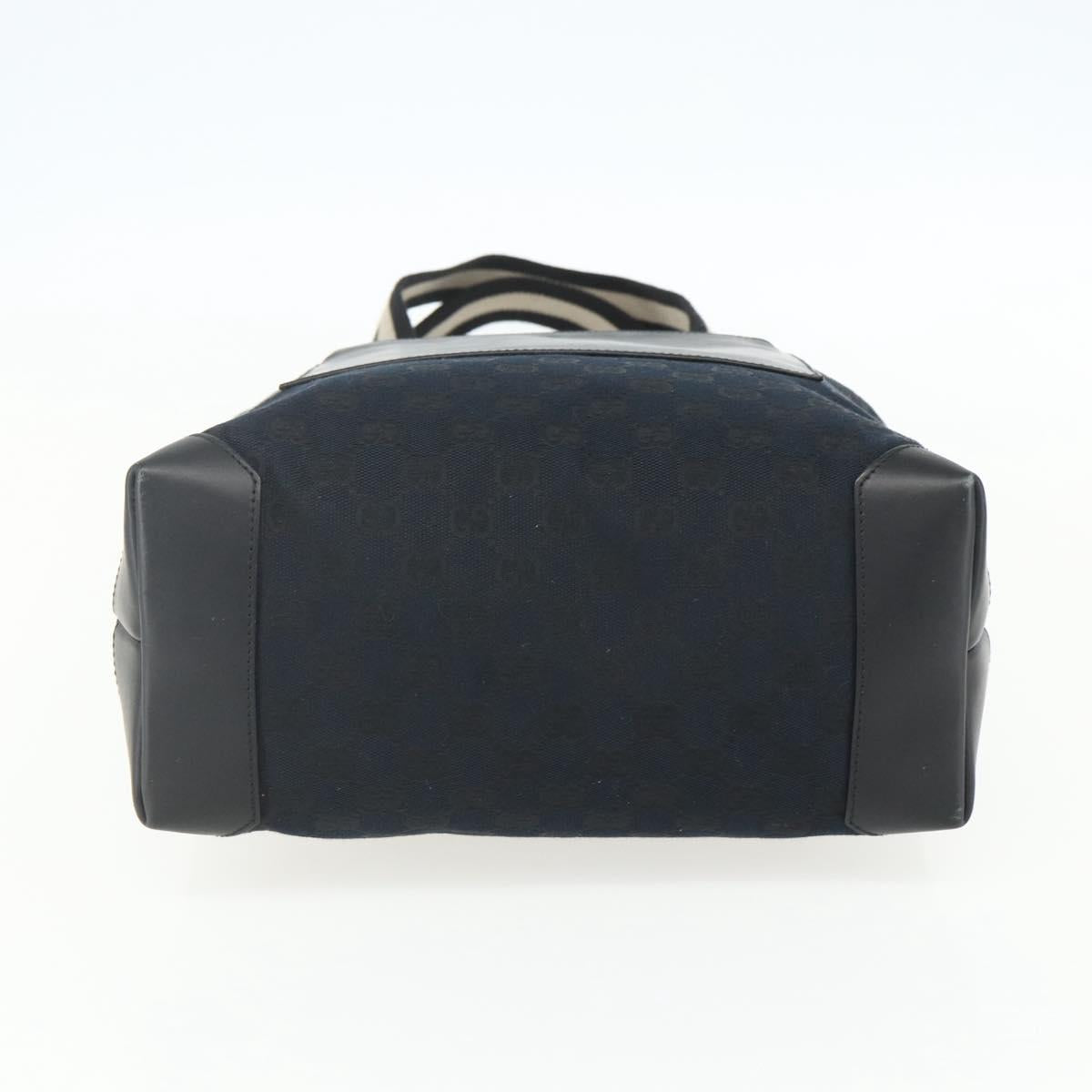 GUCCI GG Canvas Tote Bag Black Silver 019 0401 Auth 151632