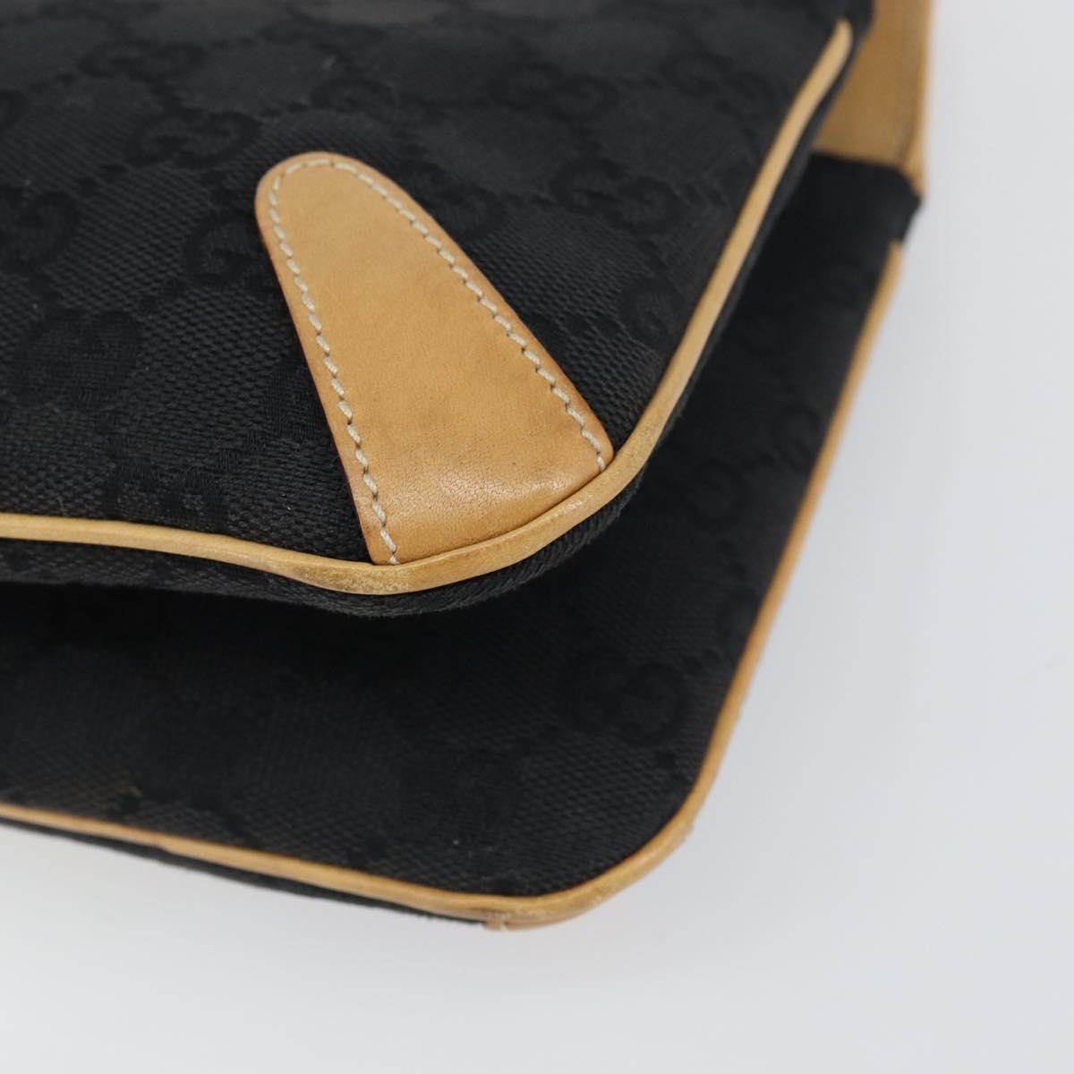 GUCCI GG Canvas Tote Bag Black Gold 114913 Auth 151633