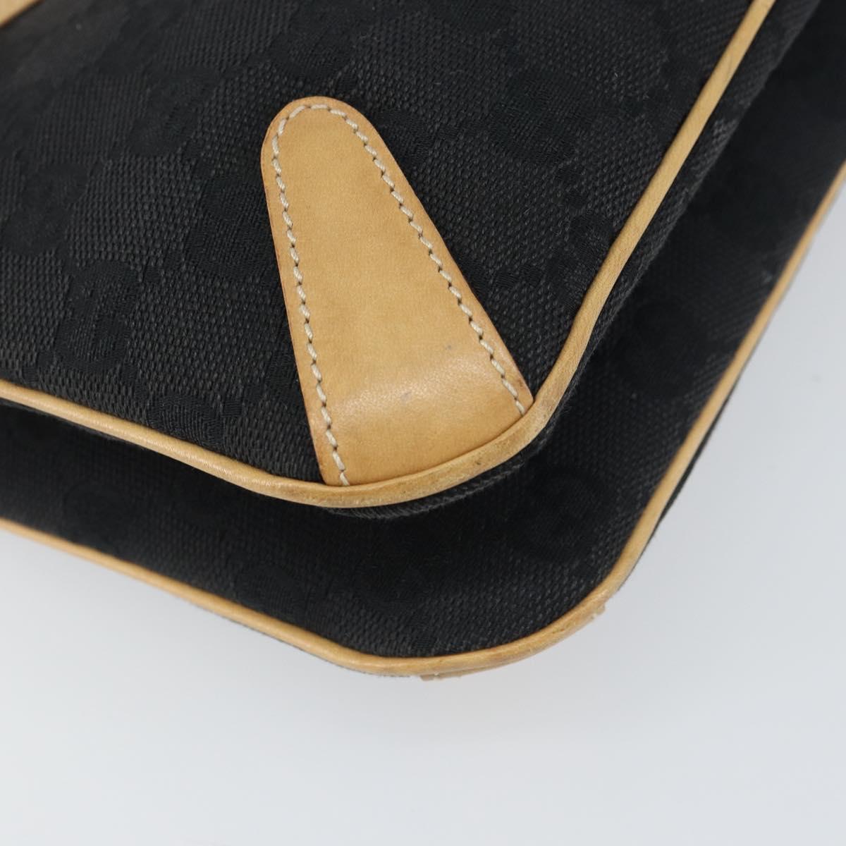 GUCCI GG Canvas Tote Bag Black Gold 114913 Auth 151633