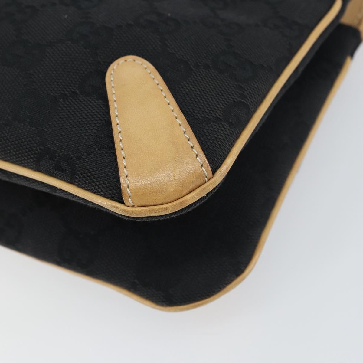 GUCCI GG Canvas Tote Bag Black Gold 114913 Auth 151633