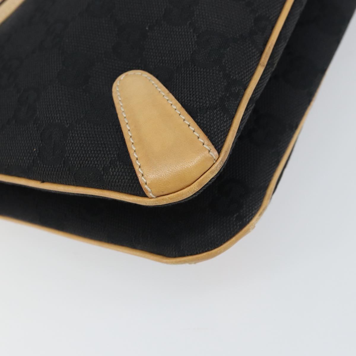 GUCCI GG Canvas Tote Bag Black Gold 114913 Auth 151633