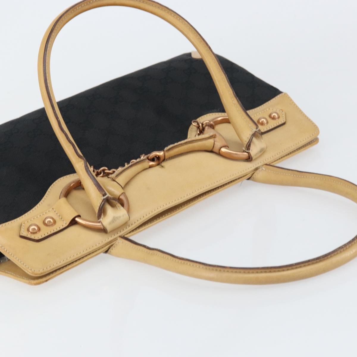 GUCCI GG Canvas Tote Bag Black Gold 114913 Auth 151633